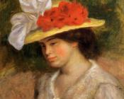 皮埃尔 奥古斯特 雷诺阿 : Woman in a Flowered Hat